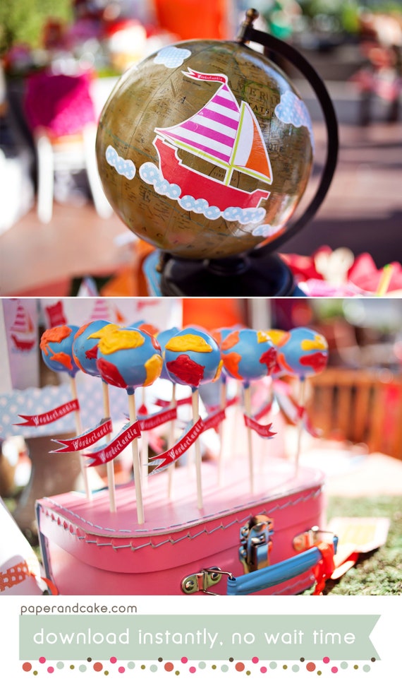 Imagine a Journey | Wanderlust | World Travel PRINTABLE Party Collection - You Customize EDITABLE TEXT >> Instant Download | Paper and Cake Il_570xn