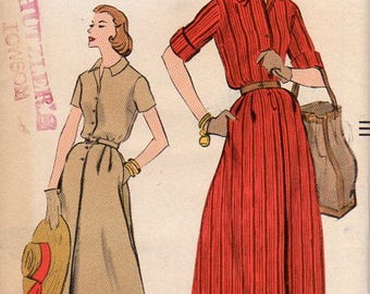 1950s Shirtwaist Pattern - Vintage Vogue 9326 - Bust 44 FF