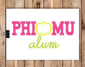 PHI MU ALUM, Digital Cut Files