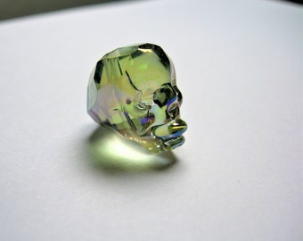 Crystal faceted skull - 1 pcs - 20mm - Mystic Aqua rainbow - SFB6