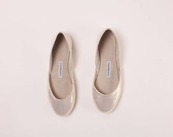 Handmade Leather Ballet Flats | Gold Mirrors | Ballet Flats | Last two Pairs, 38 and 40 | Ready to Ship