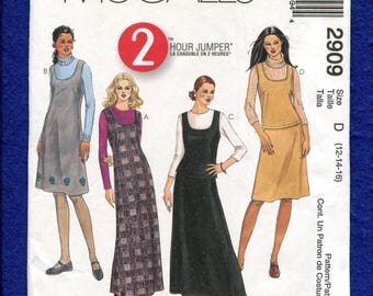 McCalls 2909 Scoop Neck Jumper or Top & A-Line Skirt Size 12..14..16 UNCUT