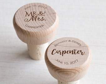 50 Personalized Wine Stoppers: Wine Corks, Wine Party Favors, Wedding Favors, Shower Favors, Wood Bottle Stoppers, Personalized Wine Corks