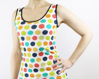 colorful summer top dots cotton