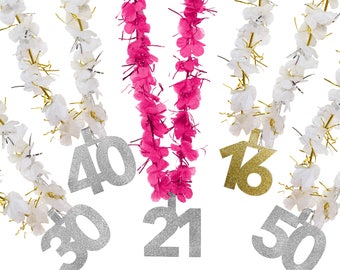 Birthday Party Lei - Flower Lei, Luau Party Supplies, Hawaiian Party, Aloha Birthday, Tropical Birthday Party, Luau Party Favors, Luau Party