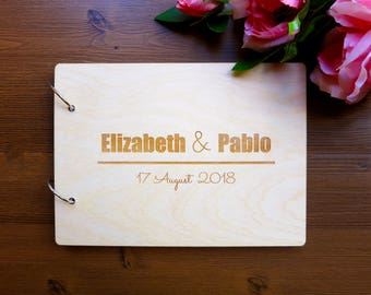 Personalized Wedding Book, Custom Wedding Guest Book, Unique Wedding Guest Book, Wood Wedding Album, Gift for Couple, babyshower book