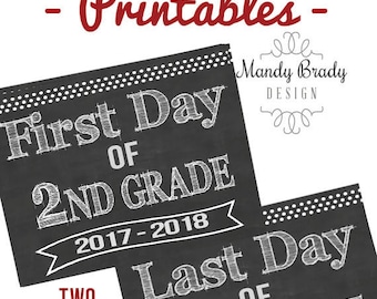 First Day of Third Grade Printable Signs Last Day of Third