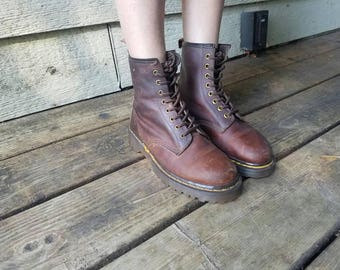 Brown Doc Marten boots made in england/ womens size UK 4 US 6