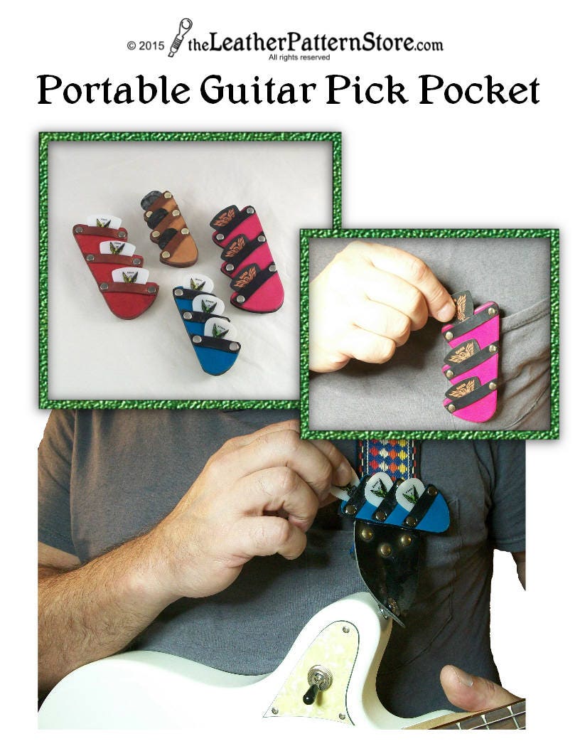 PATTERN Portable Guitar Pick Pocket leather pattern PDF