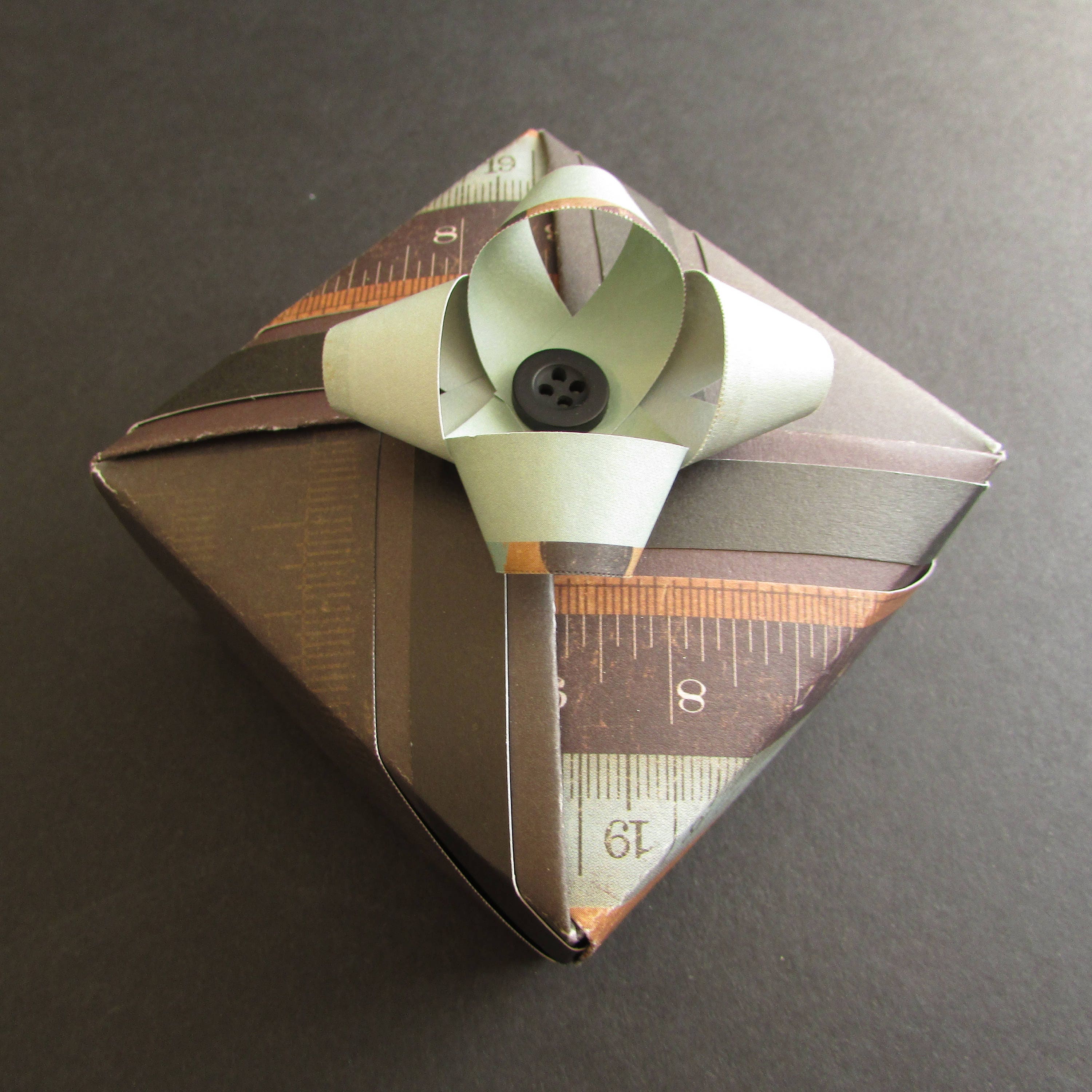 Gift Box Origami Paper Jewelry Gift Box with Lid Vintage