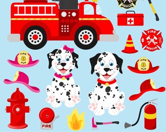 Firetruck clip art | Etsy