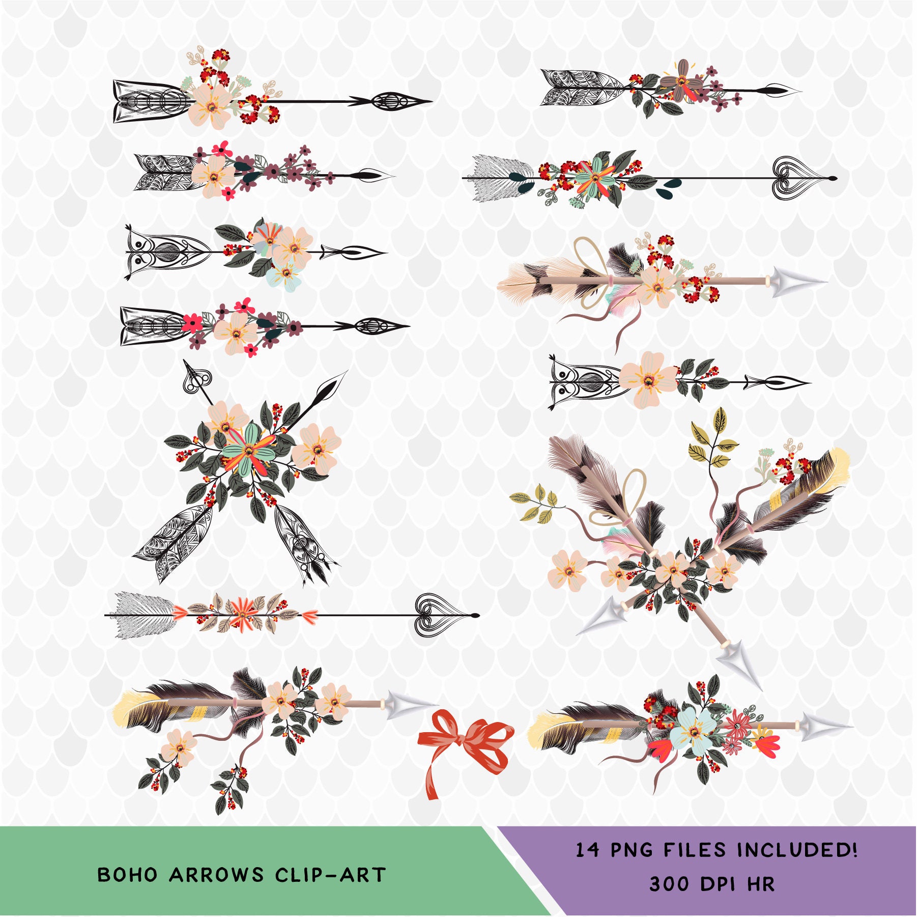 Boho Arrow Clipart Boho Clipart Arrow Clipart Bohemian