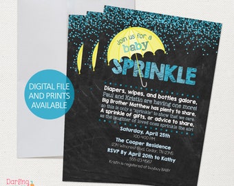 Baby Sprinkle Invitation, Girl, Boy, Poem Baby Shower, Print on your own, Print Options Available, (Digital File) 5x7