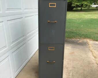 Vintage Metal Cabinet Filing Cabinet Medical Cabinet 2 Drawers Industrial