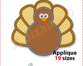 Turkey Applique Design. Turkey embroidery design Turkey monogram applique design Turkey monogram embroidery design Machine embroidery design