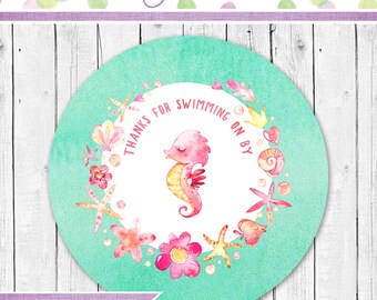 mermaid party favor tags mermaid birthday printables thank you