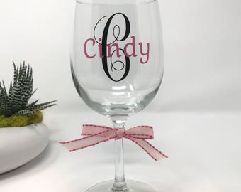Personalized Wine Glasses, Monogrammed Wine Glasses, Wine Glasses