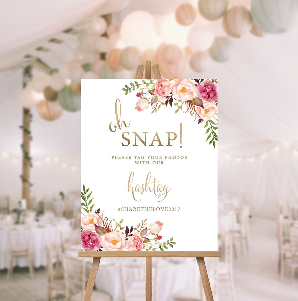 Instagram Wedding Sign Hashtag Sign Instagram Template