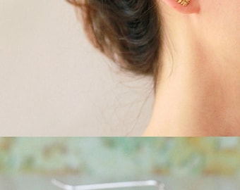 SUMMER SLE Leaves Ear cuff , Ear Climber, bridal earrings, wedding earrings, Sterling silver and Gold Earrings , ear jacket