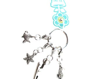 Under the Sea Roach Clip Keyfinder Keychain Starfish Seahorse Fishy Fish Charms 420 Marijuana Alligator Clip Key Chain Handmade Hand Crafted