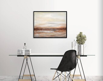 Landscape painting original abstract art oil painting earth tones neutrals modern art contemporary landscape wall art home decor design