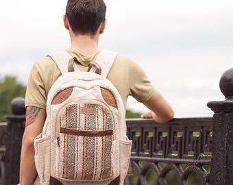 Hemp Backpack, Rucksack, Travelpack, Hipster