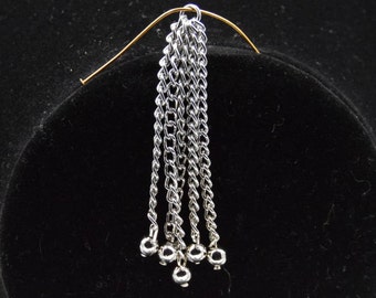 Silver Ball Tassel, Silver Chain Tassel, Metal Tassel, Chain Tassels, Tassel with beads, Vintage metal tassel, Gold Chain Tassel, 2 pieces