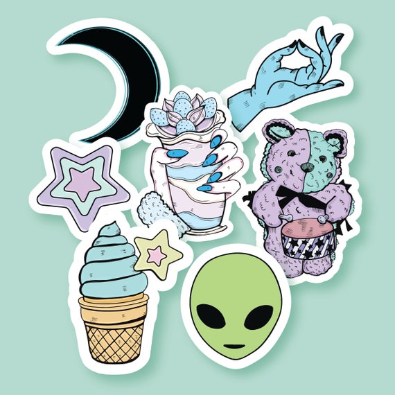 Alien Stickers/Cute Sicker Pack/Tumblr Stickers/Grunge