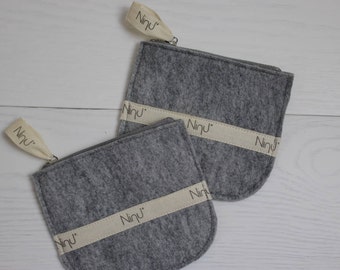 Mini Pochette in felt with metal zipper