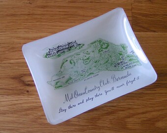 Vintage Souvenir Ashtray from the Mid-Ocean Country Club in Bermuda, from the early 1960's
