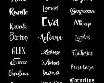 Custom name decal, custom name label, name sticker, vinyl name decal, water bottle decal, custom window decal, custom name laptop decal