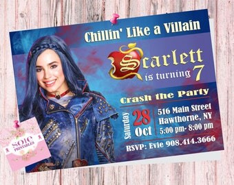EVIE DESCENDANTS 2 Birthday Invitation!