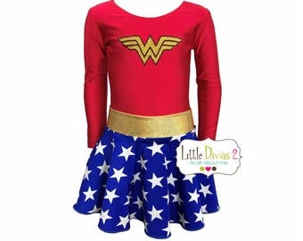 Wonder Women Leotard & Skirt (Child) Costume