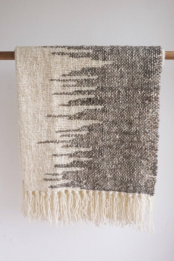 Mid century Wool Blanket Wall hanging woven Rug Blanket