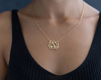 Personalized Monogram Necklace - Personalized Necklace - Personalized Monogram Jewelry - Personalized Jewelry - Personalized Gold Necklace