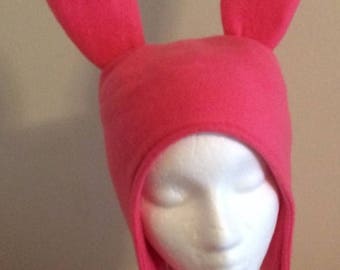 Pink Bunny Ears hat - Five Sizes: XS, S, M, Lge & X Lge