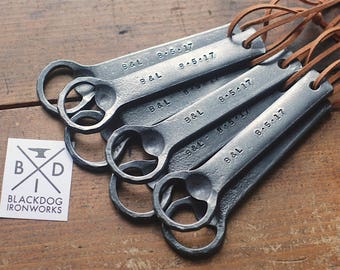 Personalized Hand Forged Bottle Opener, Blacksmith Made, Groomsmen Gift