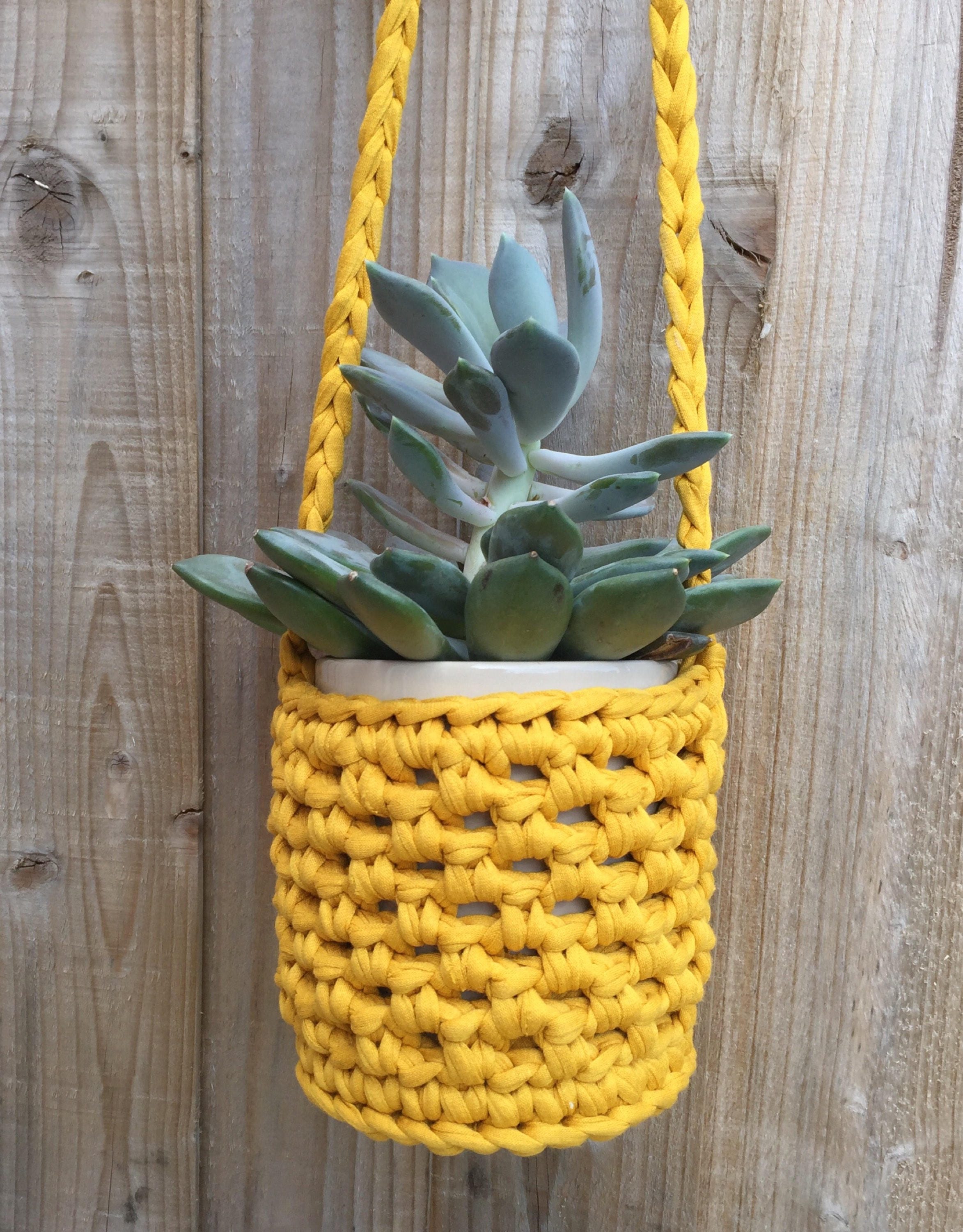 Crochet plant hanger hanging plant pot eco friendly planter