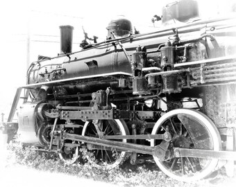Train Photography, Black and White Prints, Home Decor, Fine Art Photography, Photography Gift, Railroad Prints, Wall Art, Man Cave Art, Boys