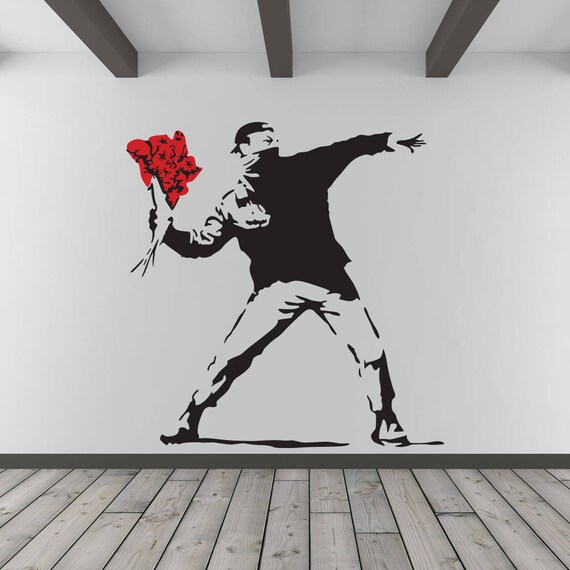 Download Banksy Flower Thrower Wall Decal