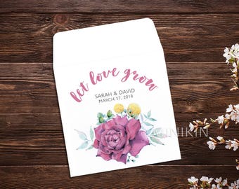 CUSTOM Printable Seed Packet Favor DIY Wedding / Bridal