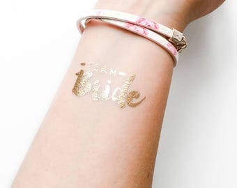Team bride tattoo, bachelorette tattoo, temporary tattoo, team bride, temporary tattoos, gold tattoo, bride tattoo, team bride tattoos