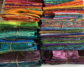 FLASH SALE! 5 OFF for the next 48 hours! Quilt Shop Quality Batik Scraps; pieces 5 x 5 or larger!