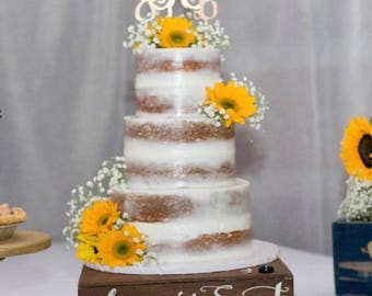 Personalized Wedding Cake Stand Rustic Wood Box Personalized Wedding Cake Stand Rustic Wood Box