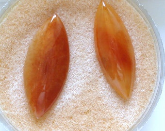 S A L E 50% Off!!! RED JADEITE JADE Marquise Cabochon Each (approx 25.5x10.5 -- 25x9mm)