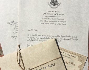 Harry Potter, Hogwarts Acceptance Letter & Train Ticket - Harry Potter Collectible
