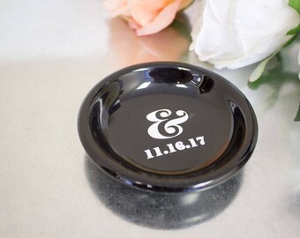 Engagement Ring Holder - Ring Holder Dish - Personalized Ring Holder - Ring Dish with Wedding Date - Engagement Gift - Engaged Ring Dish