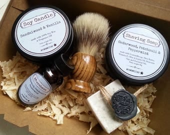 Mens Shaving Kit Box, Mens Grooming Shaving Kit, Fathersday Shaving Box,