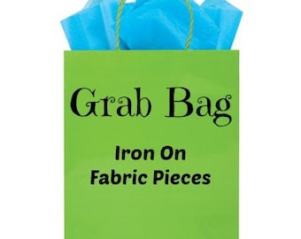 Grab Bag, Iron On Fabric, Applique Fabric Stash, Fabric Supply Destash, Scrap End Pieces, Crafting Crafters Store, DIY Sewing