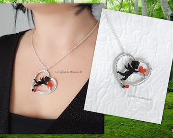 Angel of love Cupid Valentine heart pendant necklace